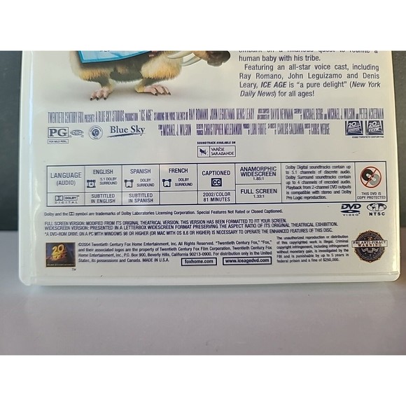 Ice Age (DVD, 2004) - Picture 5 of 10